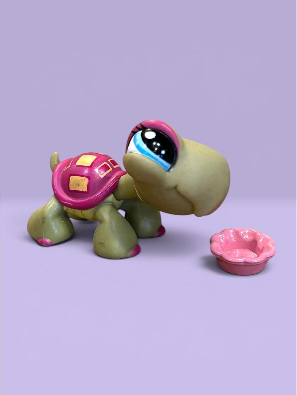 Littlest Pet Shop LPS Turtle #1310 with Bowl Accessory